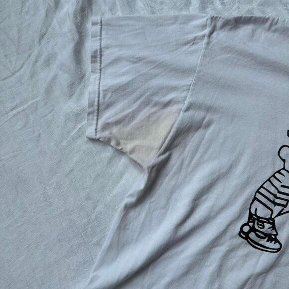 Vintage 90s Y2K Calvin Hobbes Detroit Red Wing NHL Shirt Tee - Picture 4 of 8